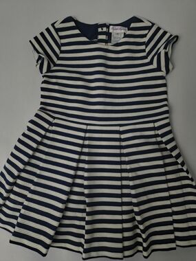Ralph Lauren Navy and White Striped Fit-Flare Dress